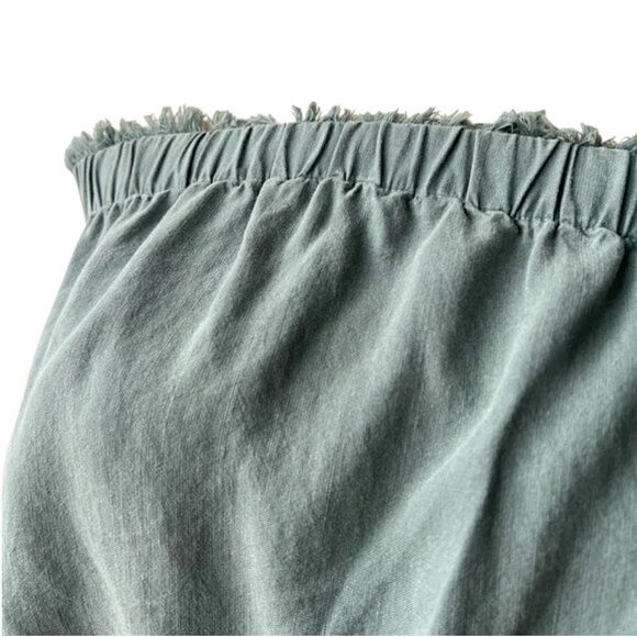 Anthropologie Cloth & Stone Dusty Teal Strapless Wide Leg Jumpsuit M Coastal - Picture 4 of 11